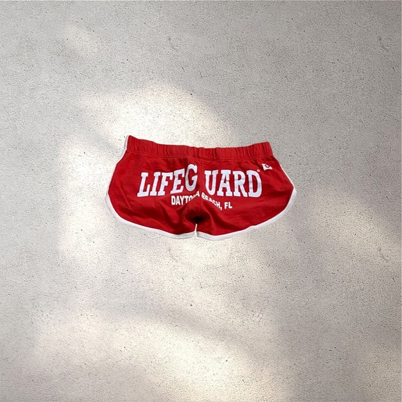 Lifeguard Red Low Rise Booty Shorts - Picture 2 of 7